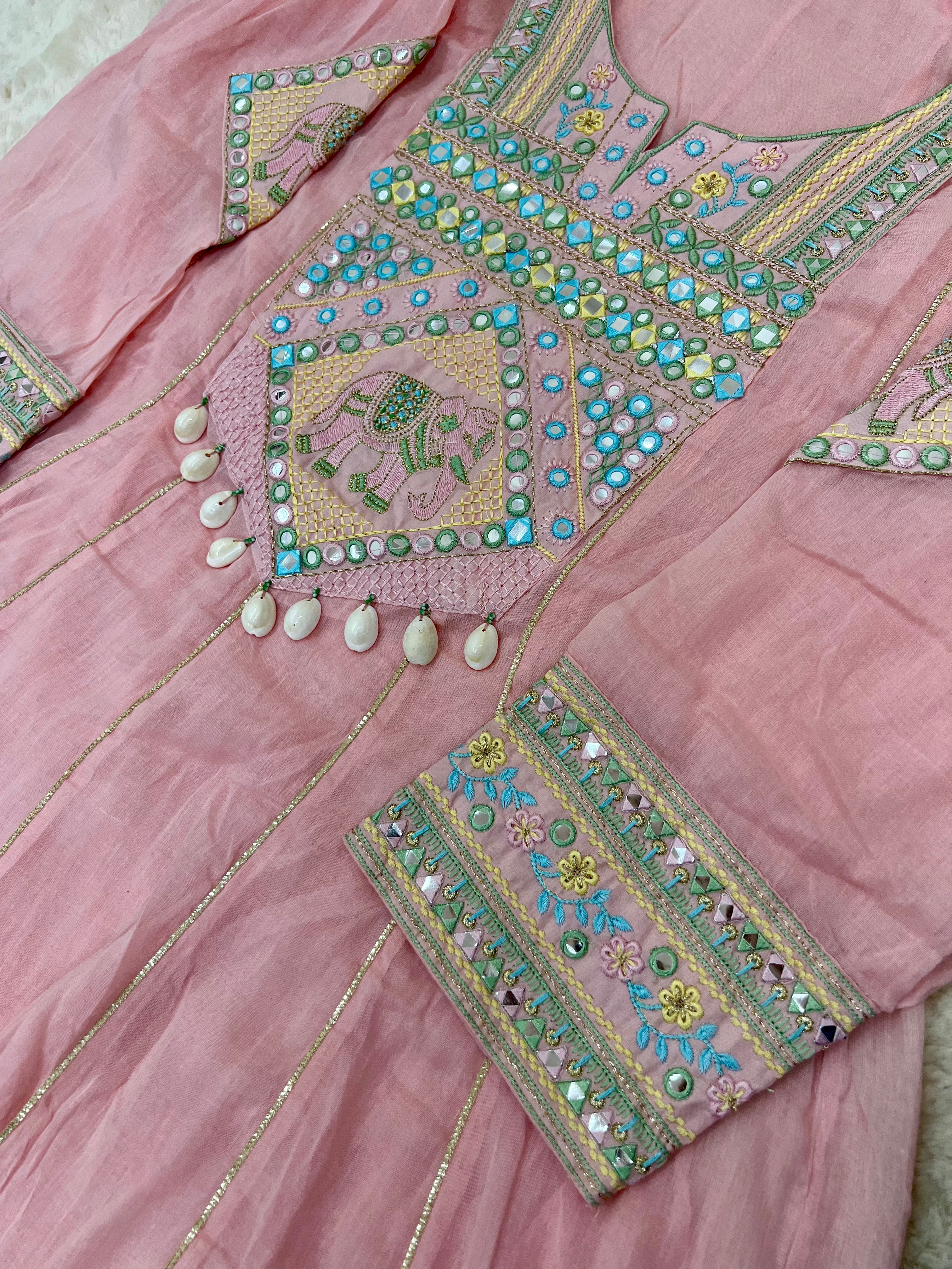 Blush Pink Mul Cotton Three-Piece Set