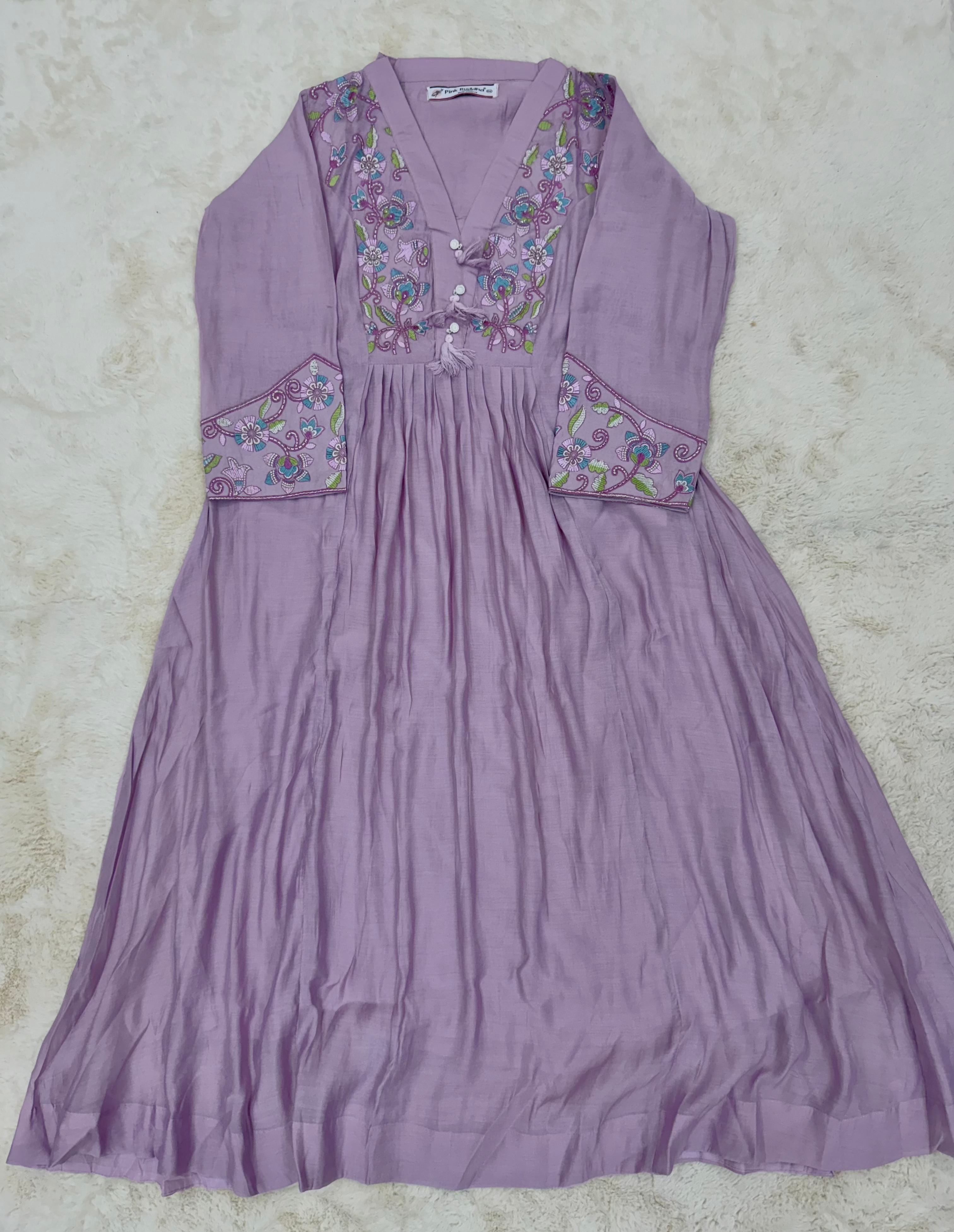 Purple Embroidered Three-Piece set