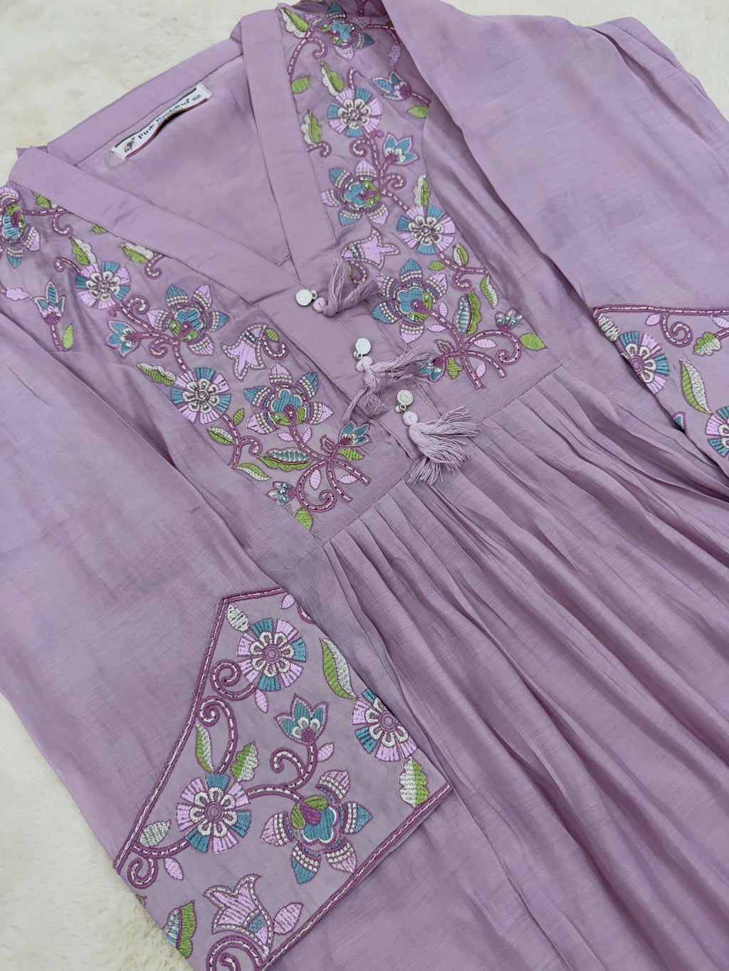 Purple Embroidered Three-Piece set