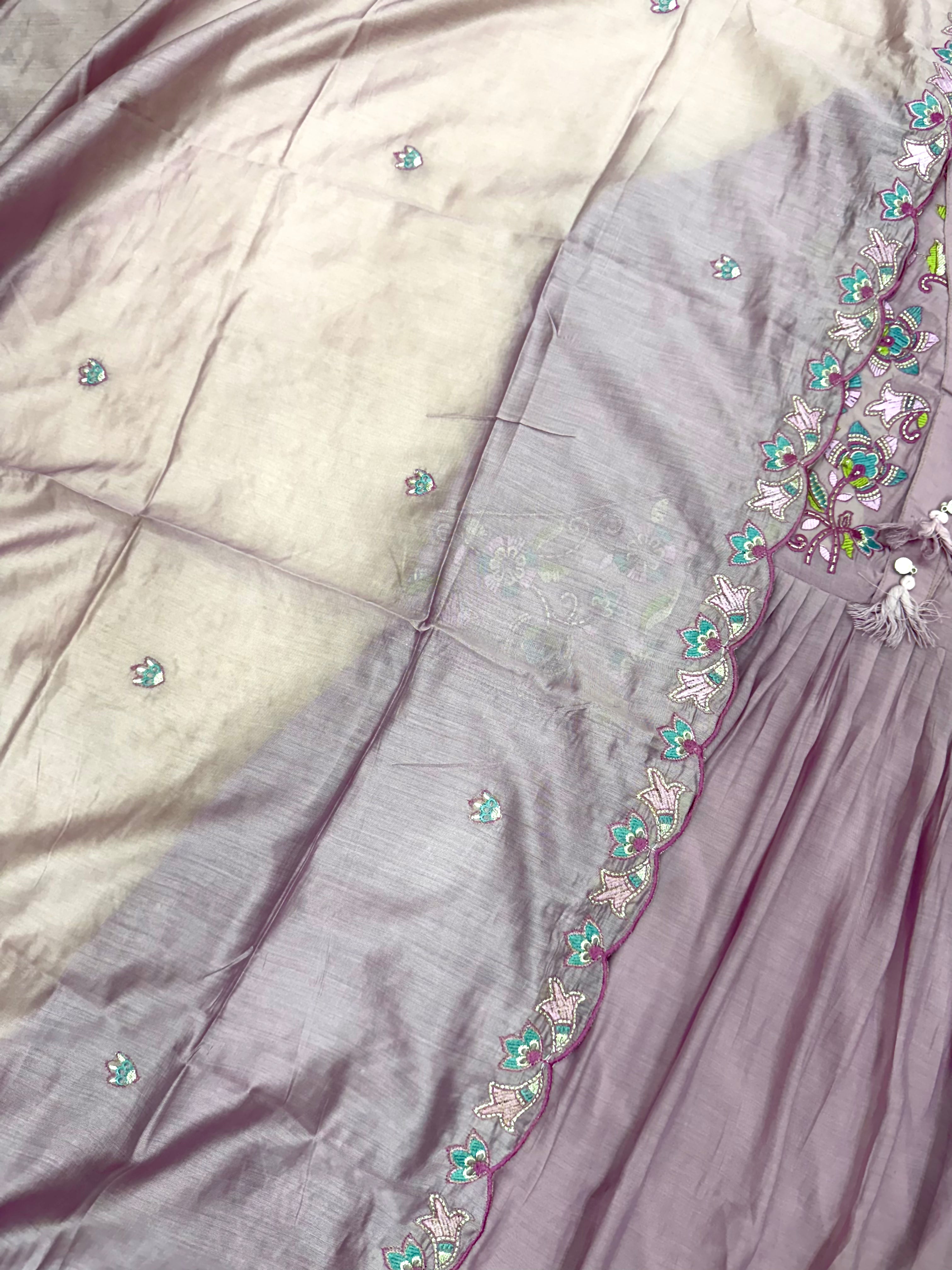 Purple Embroidered Three-Piece set