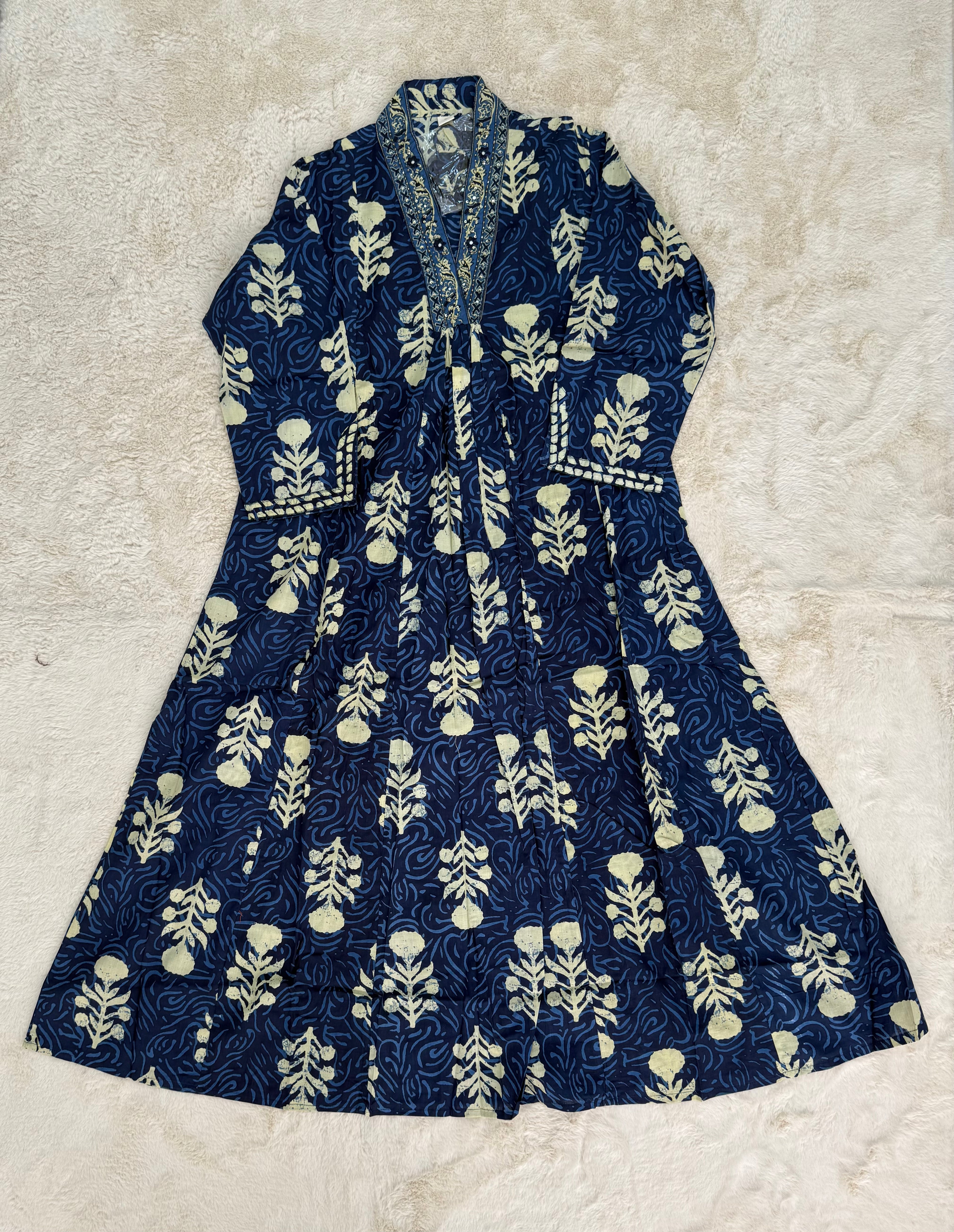 Indigo Cotton Three-Piece Set