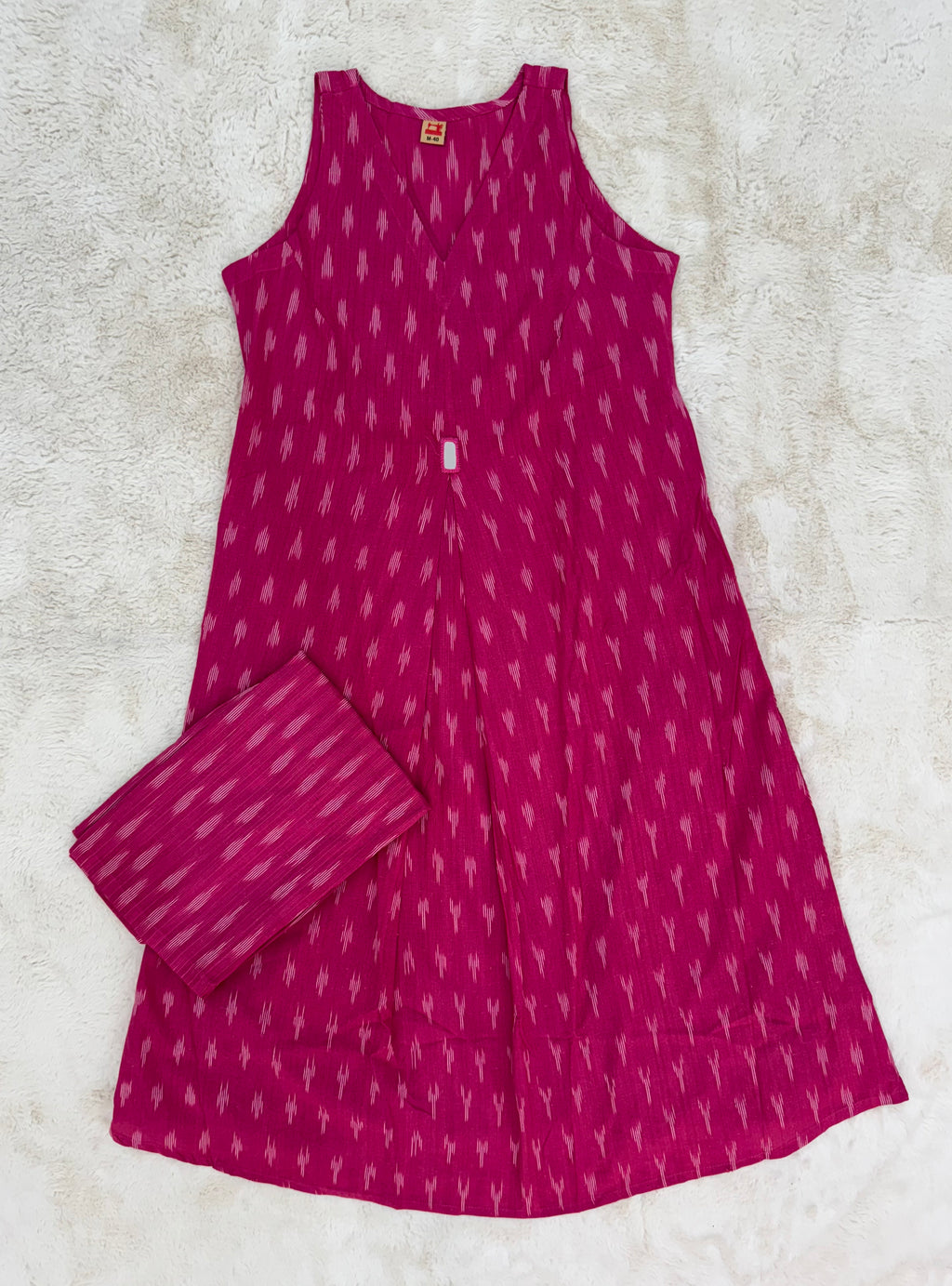 Fuchsia Ikat Cotton Two-Piece Set
