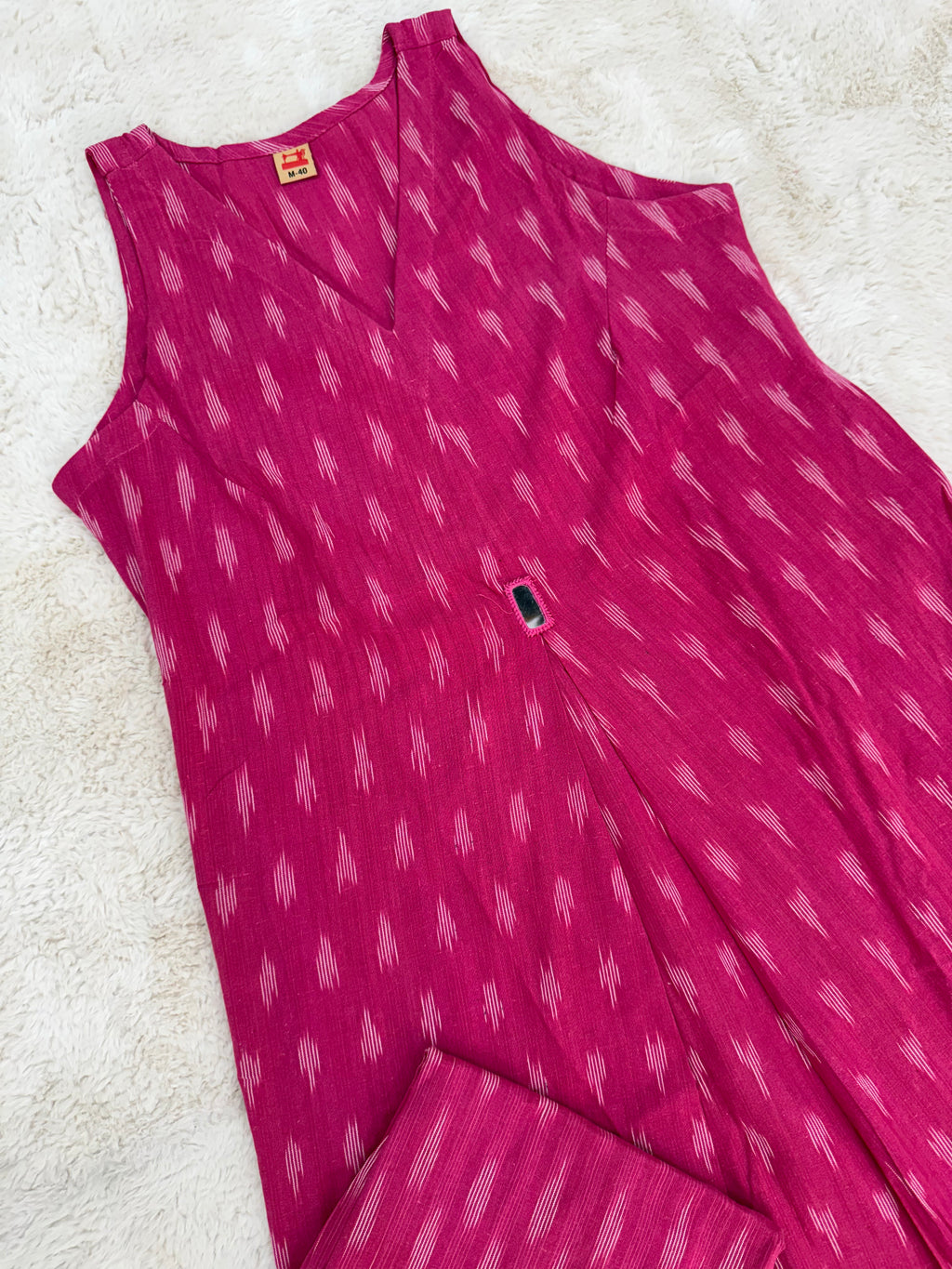 Fuchsia Ikat Cotton Two-Piece Set