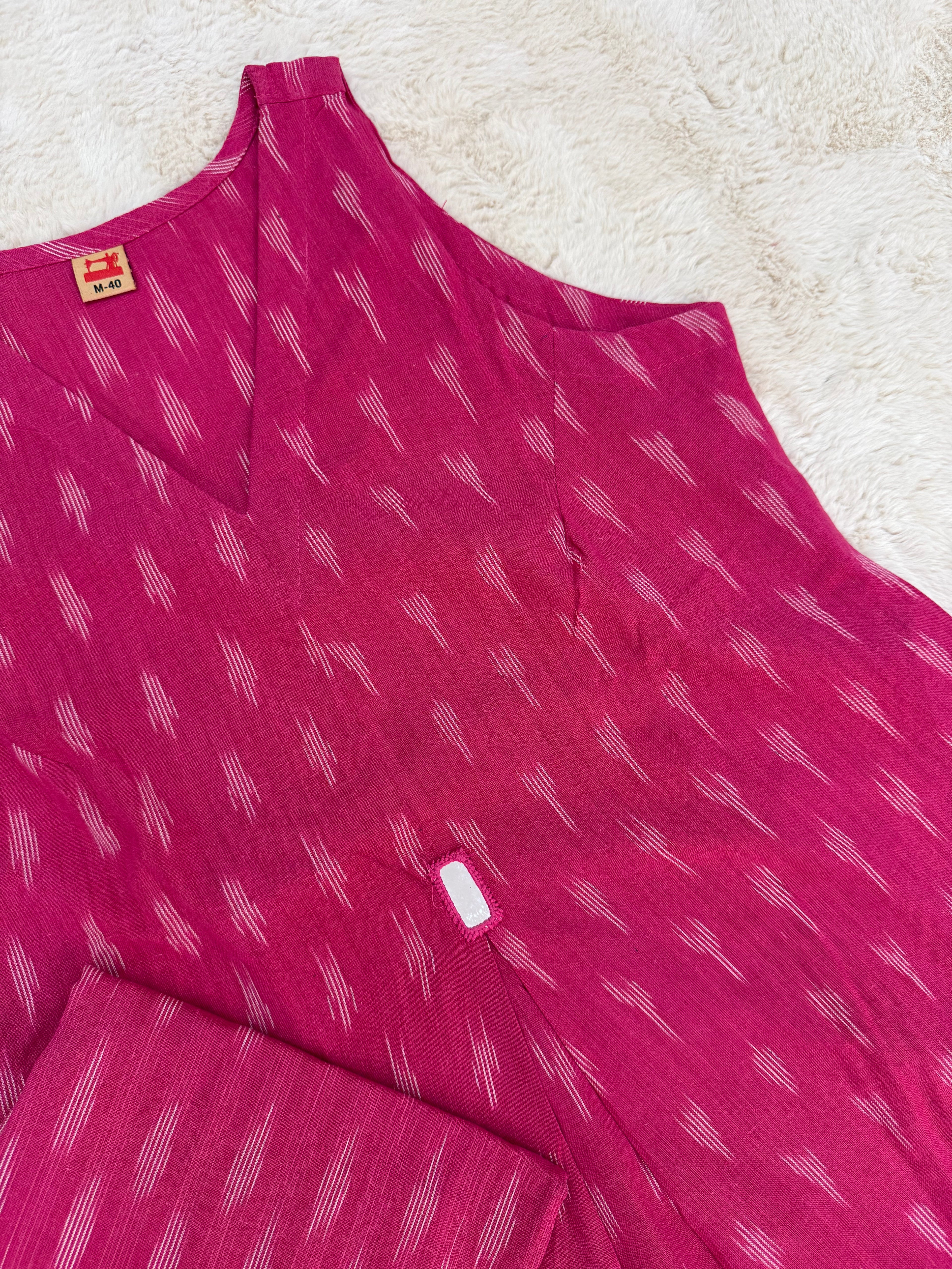 Fuchsia Ikat Cotton Two-Piece Set