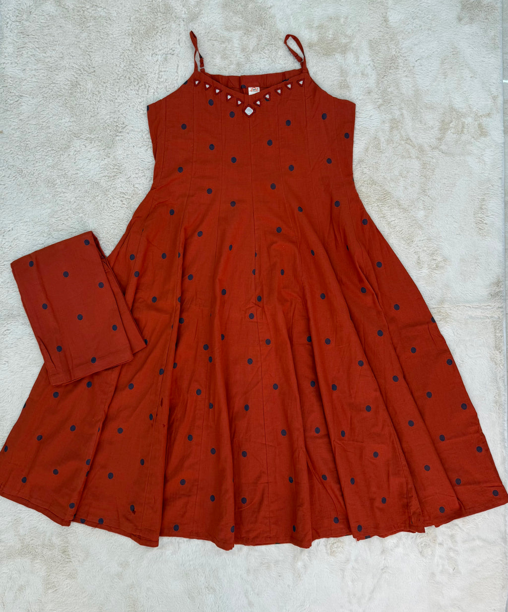 Rust Polka Dot Cotton Two-Piece Set