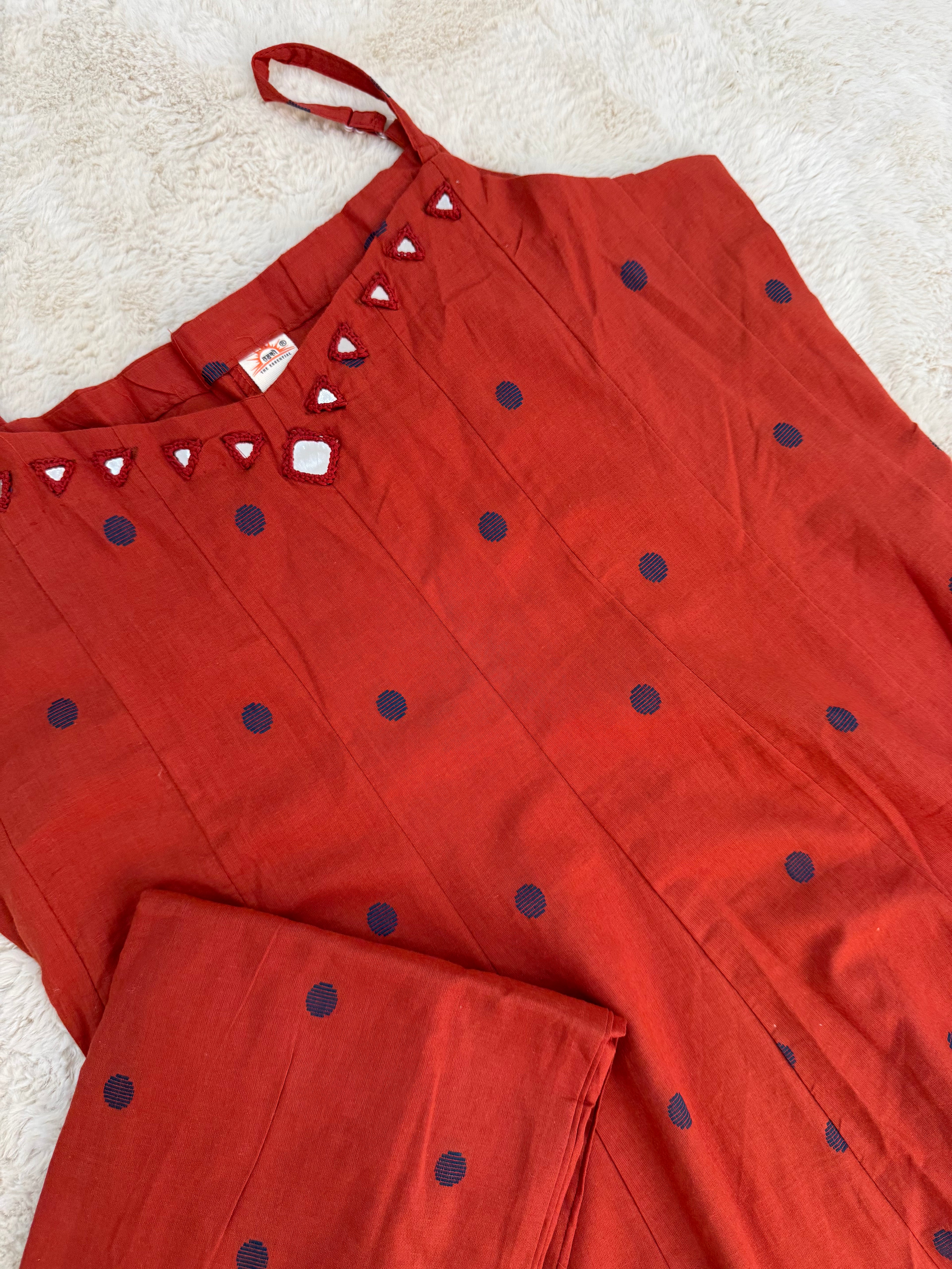 Rust Polka Dot Cotton Two-Piece Set