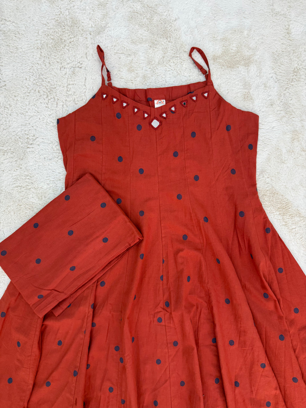 Rust Polka Dot Cotton Two-Piece Set