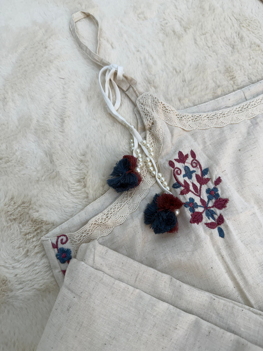 Khadi Cotton Embroidered Three-Piece Set