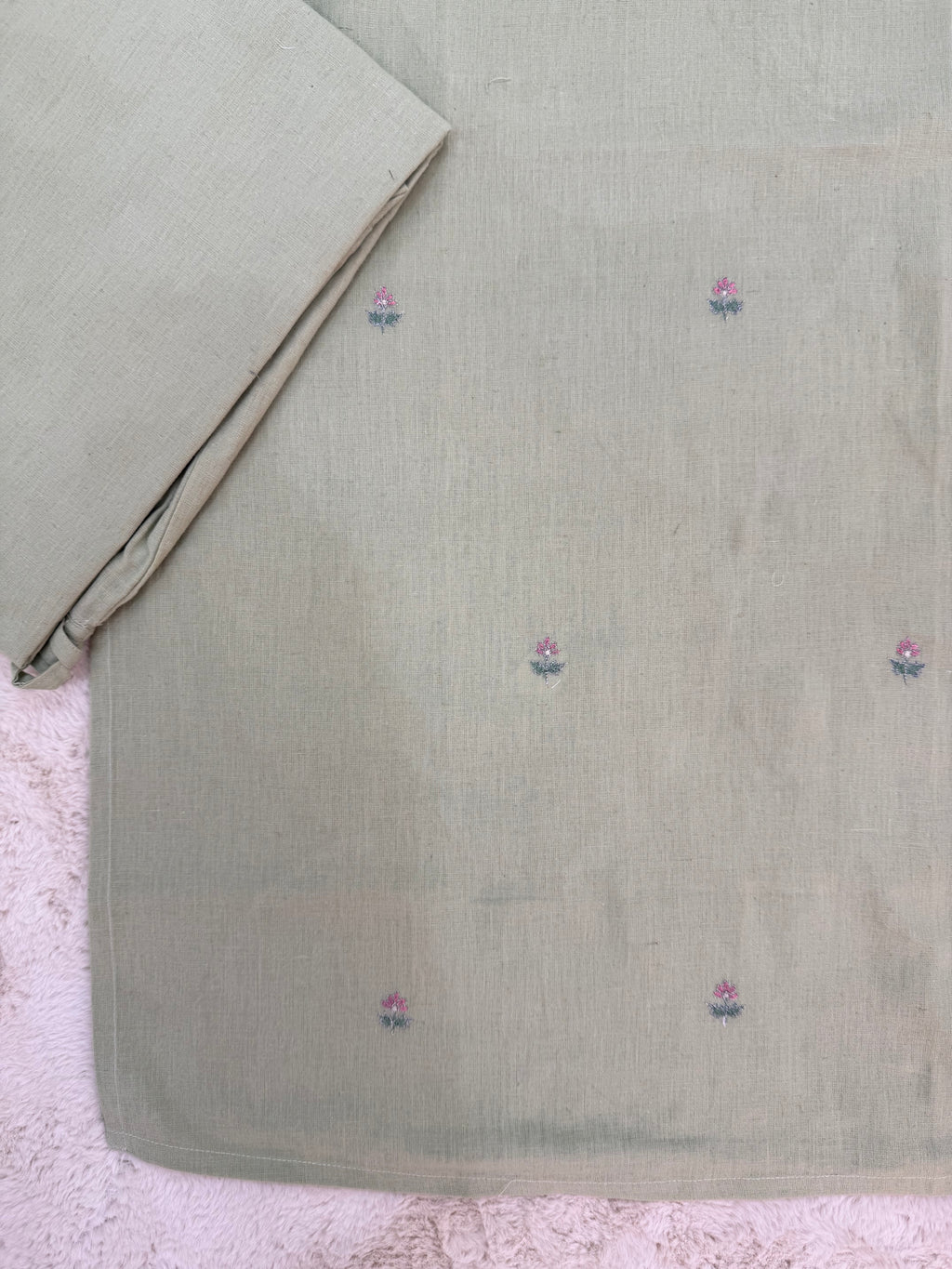 Sage Green Two-Piece Embroidered Set