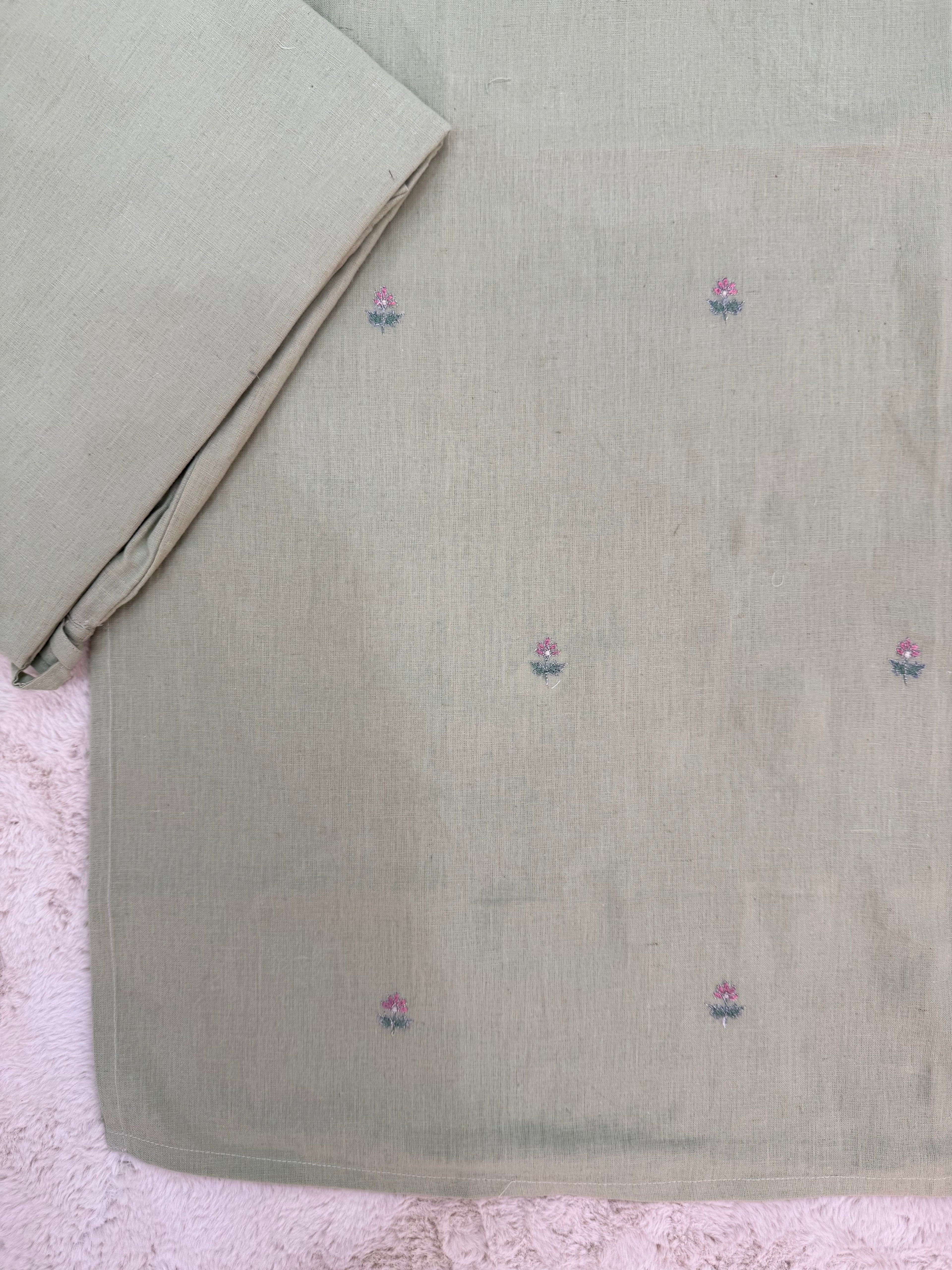 Sage Green Two-Piece Embroidered Set